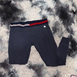 Tommy Hilfiger Navy Leggings with Red and Gray Stripes